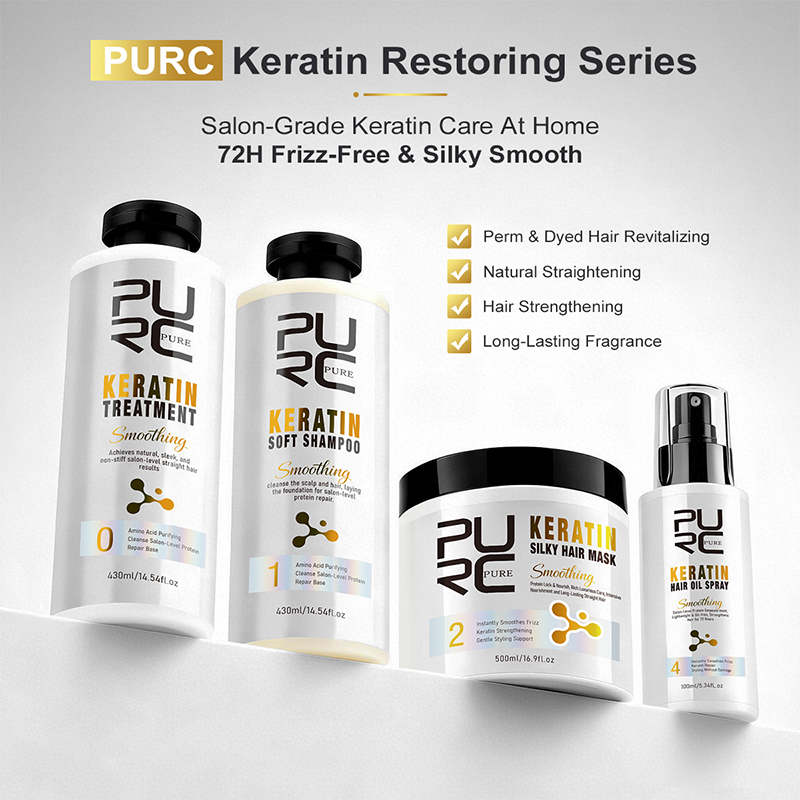 Hair Straightener - PURC Keratin Bakım Seti Düzleştirici Şampuan